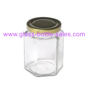 280ml Hexagonal Glass Jar With Lid