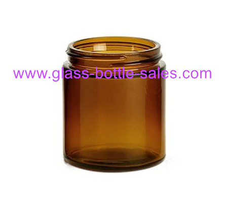 8oz Amber Round Glass Food Jar