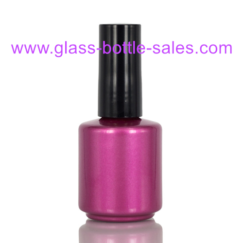 15ml Purple Glass Nail Polish Bottle With Cap and Brush