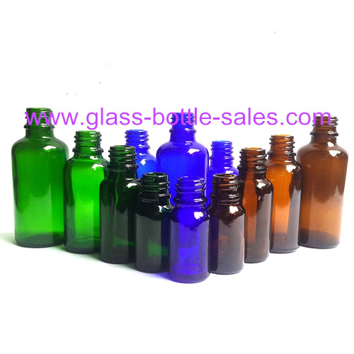 Amber,Blue And Green Essential Oil Bottles