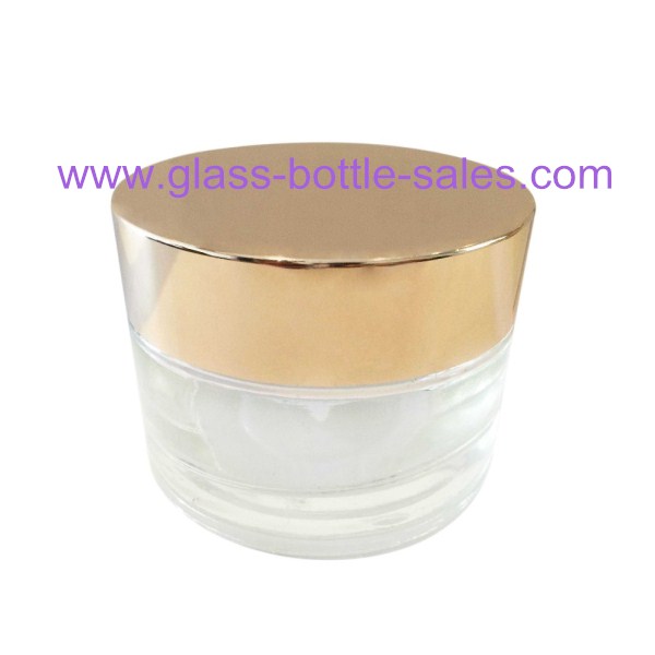Clear Round Glass Cosmetic Jar With Lid