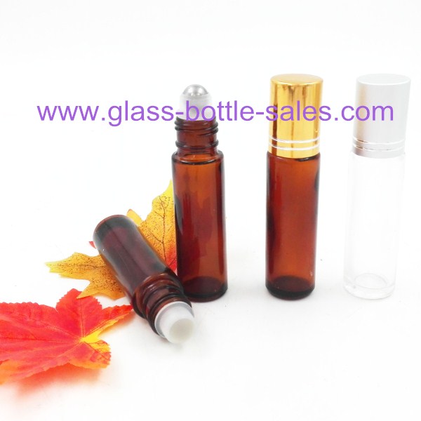 10ml Clear,Amber Perfume Roll On Glass Bottle