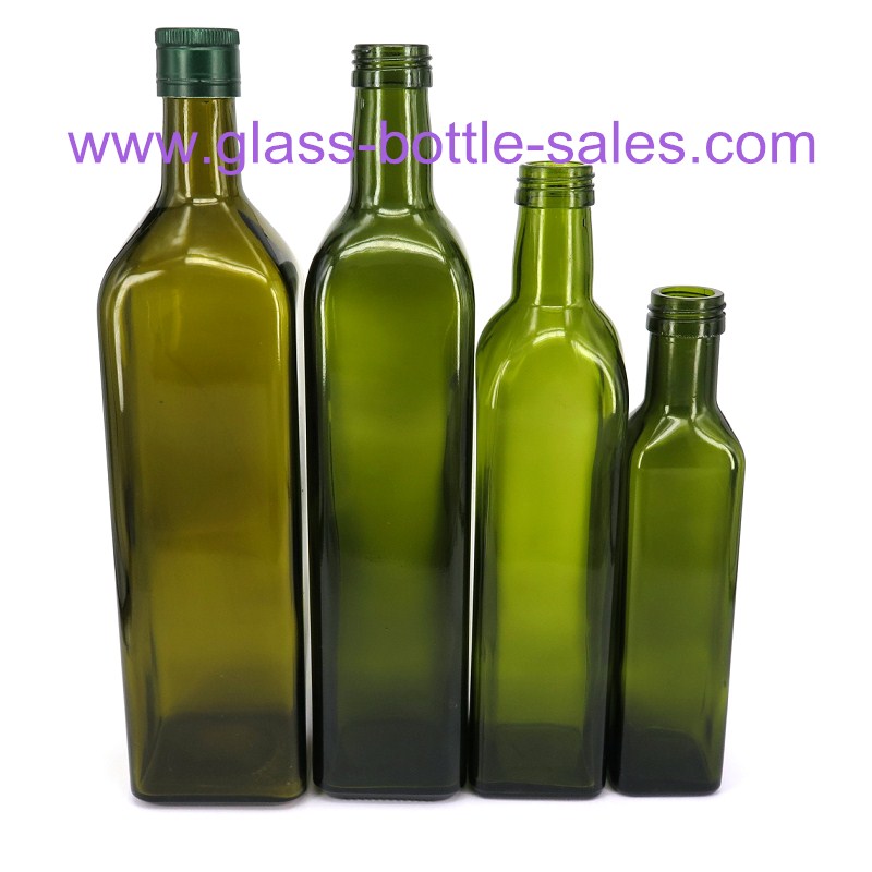 Dark Green MARASCA Olive Oil Glass Bottles