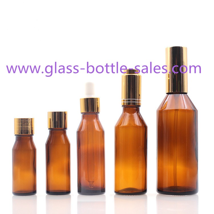 Amber European Design Essential Oil Glass Bottles