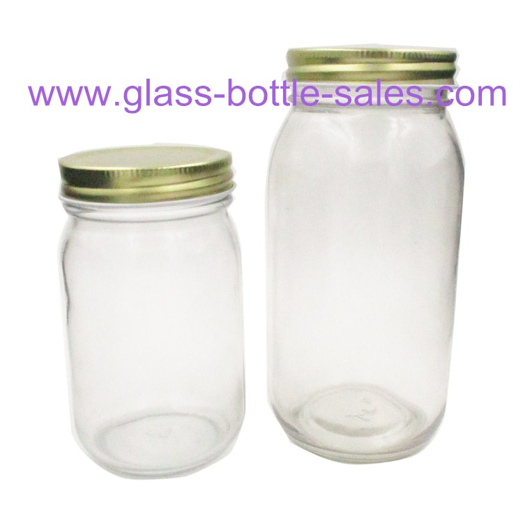 500g,1000g Clear Round Glass Honey Jars With Lids
