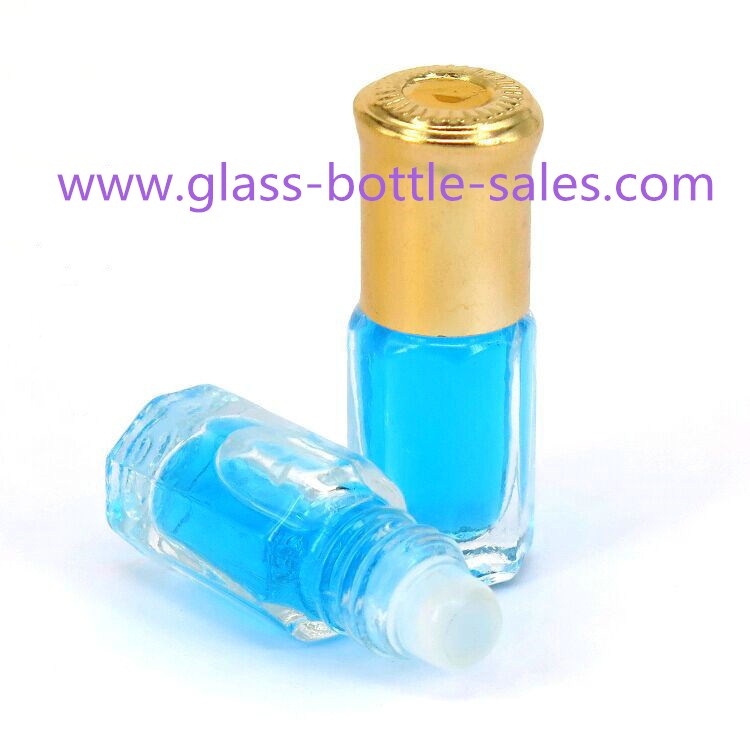 3ml Clear Perfume Roll On Bottle With Cap and Roller
