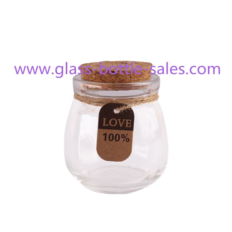 New Item Clear Glass Pudding Bottle With Cork