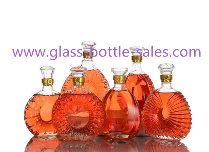 250ml-1000ml Clear High Quality Brandy XO Liquor Glass Bottles