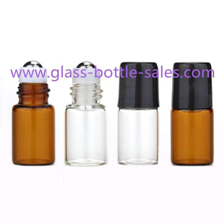 3ml Clear,Amber Perfume Roll On Bottles