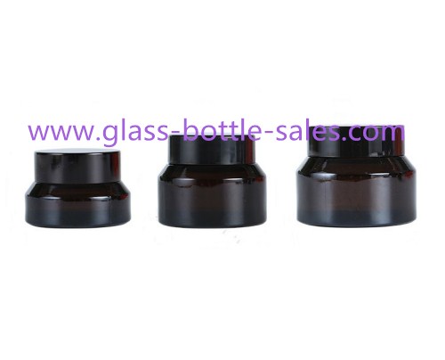 15g,30g,50g Amber Sloping Shoulder Glass Cosmetic Jars