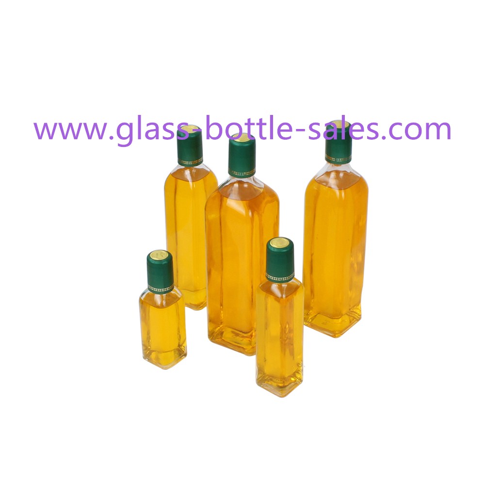 50ml-1000ml透明方形橄榄油瓶和铝盖