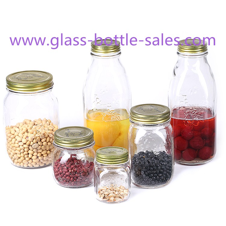 150ml-1000ml Clear Glass Food Storage Jars With Lids