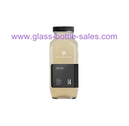 500ml透明方形玻璃果汁瓶