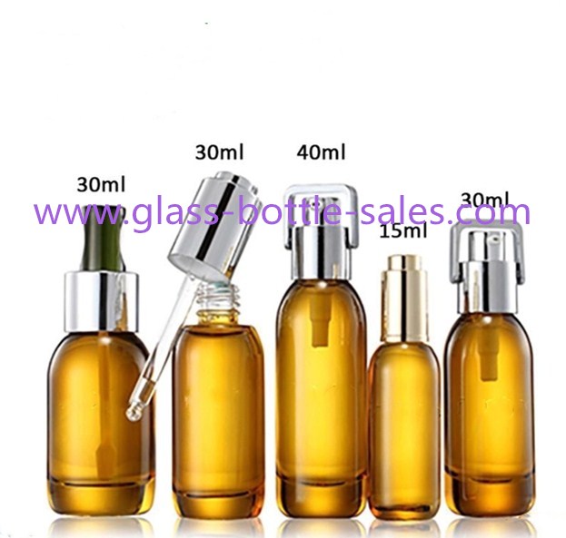 新款15ml,30ml,40ml,50ml玻璃乳液精华液瓶