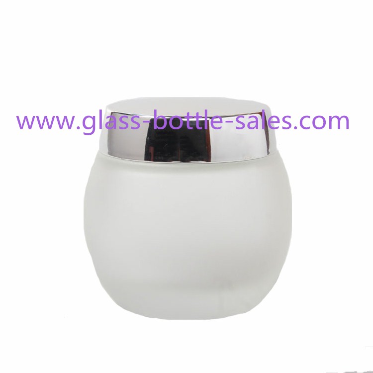 4oz Frost Ball Style Glass Cream Jar With Lid