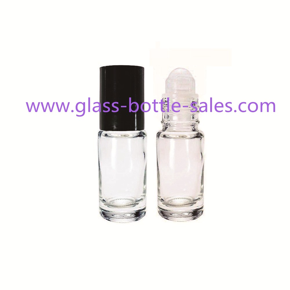 5ml Clear Round Perfume Roll On Bottle With Cap And Roller