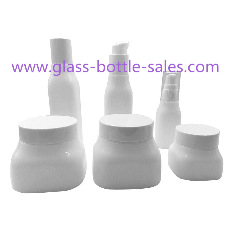 40ml,100ml,120ml,50g,150g,300g Opal White Glass Lotion Bottles And Cosmetic Jars