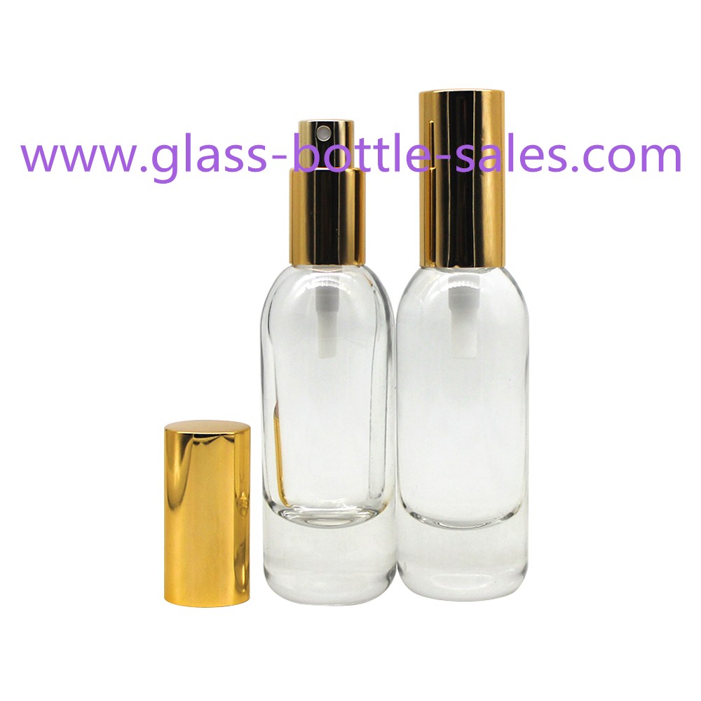 30ml新款透明厚底高档玻璃精华液瓶和配套盖子喷头