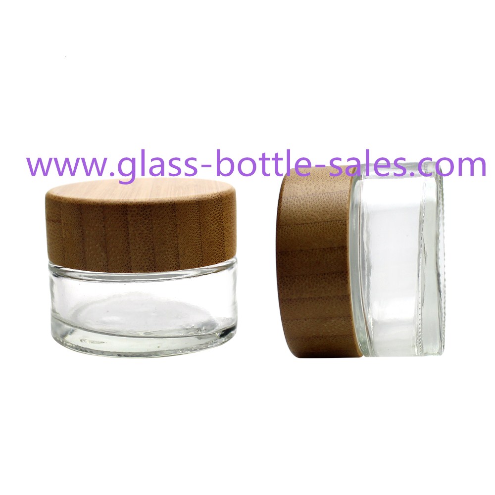 30g透明玻璃膏霜瓶配竹盖