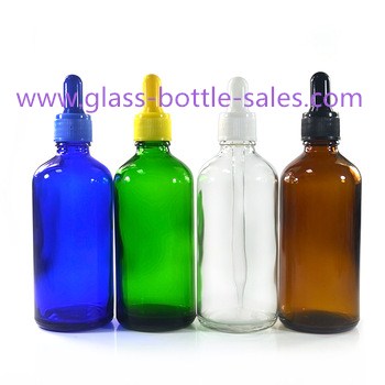 100ml Clear,Amber,Blue,Green Essential Oil Glass Bottles With Plastic Droppers