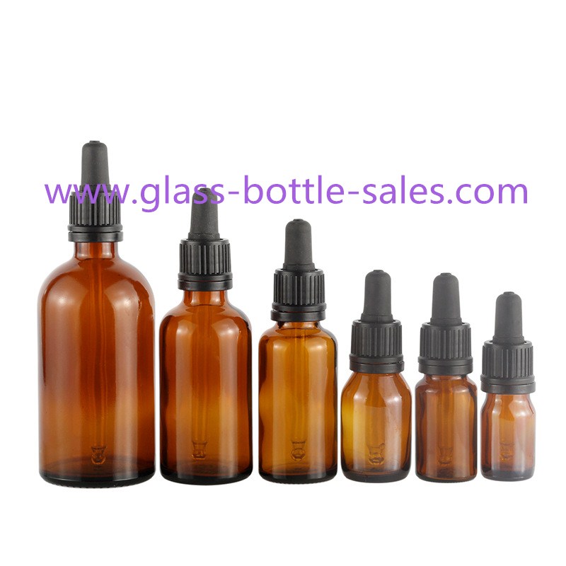 5ml-100ml Amber Color Essential Oil Bottles With Black Droppers